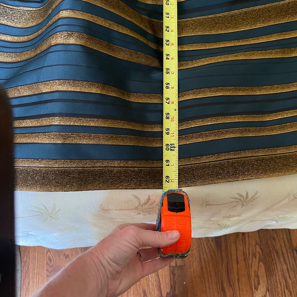 Kay Unger Navy and Gold Striped Halter Wedding Guest Gown - Picture 14 of 15